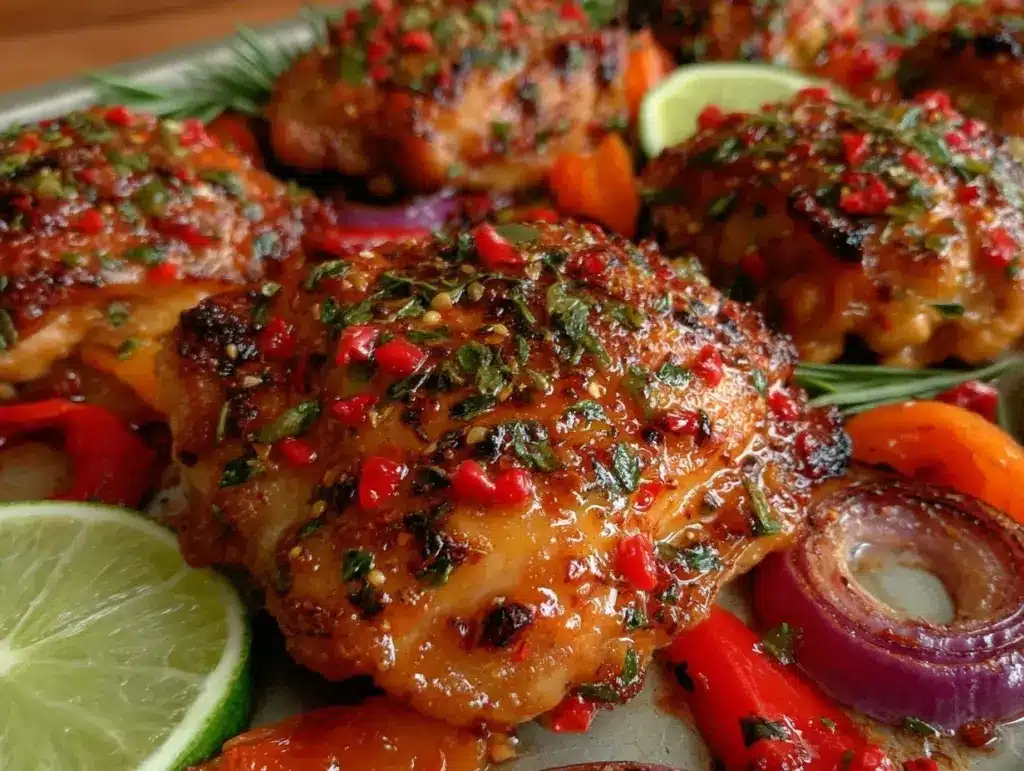spicy margarita sheet pan chicken - featured image