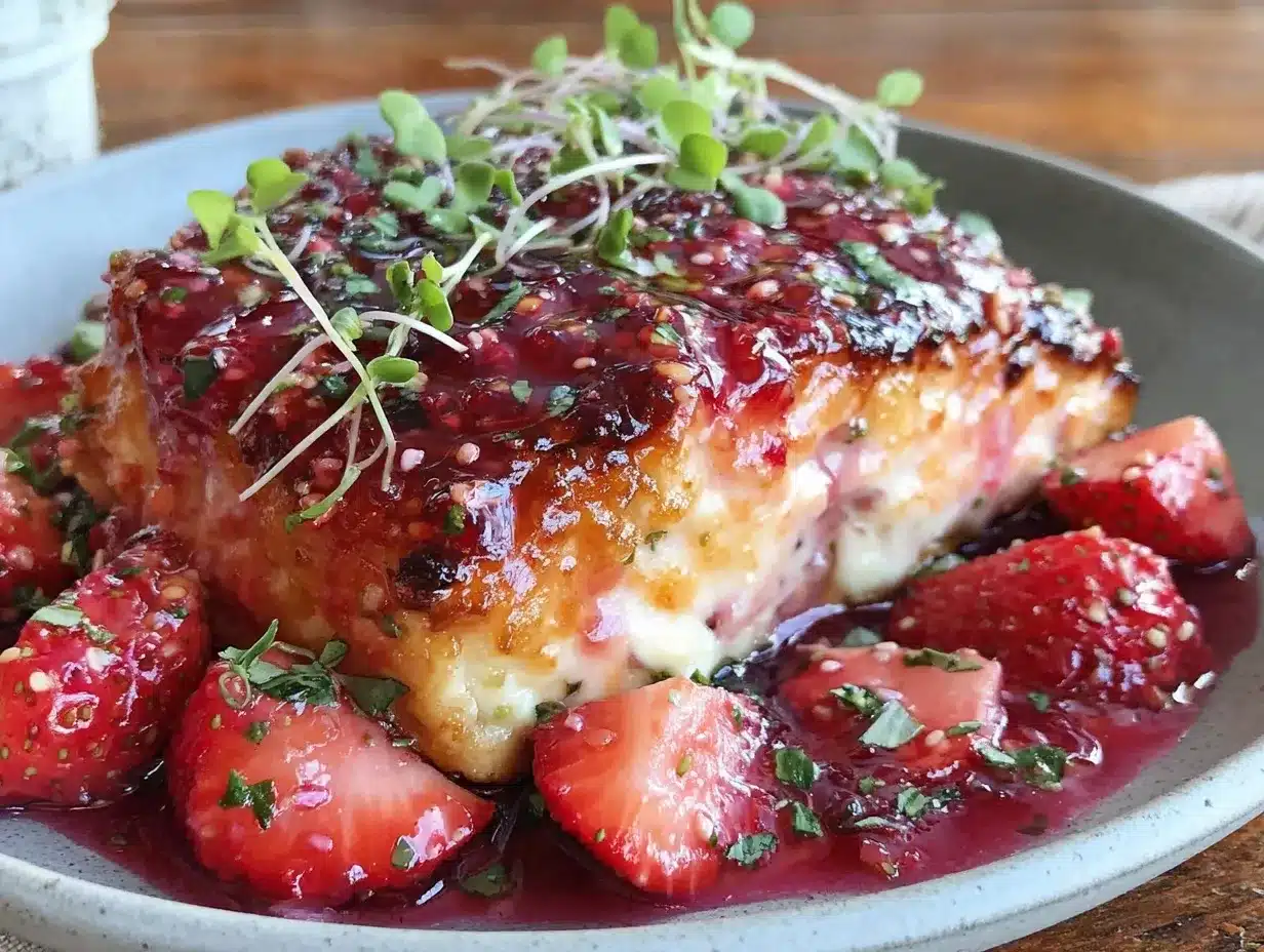 strawberry balsamic glazed salmon preparation steps