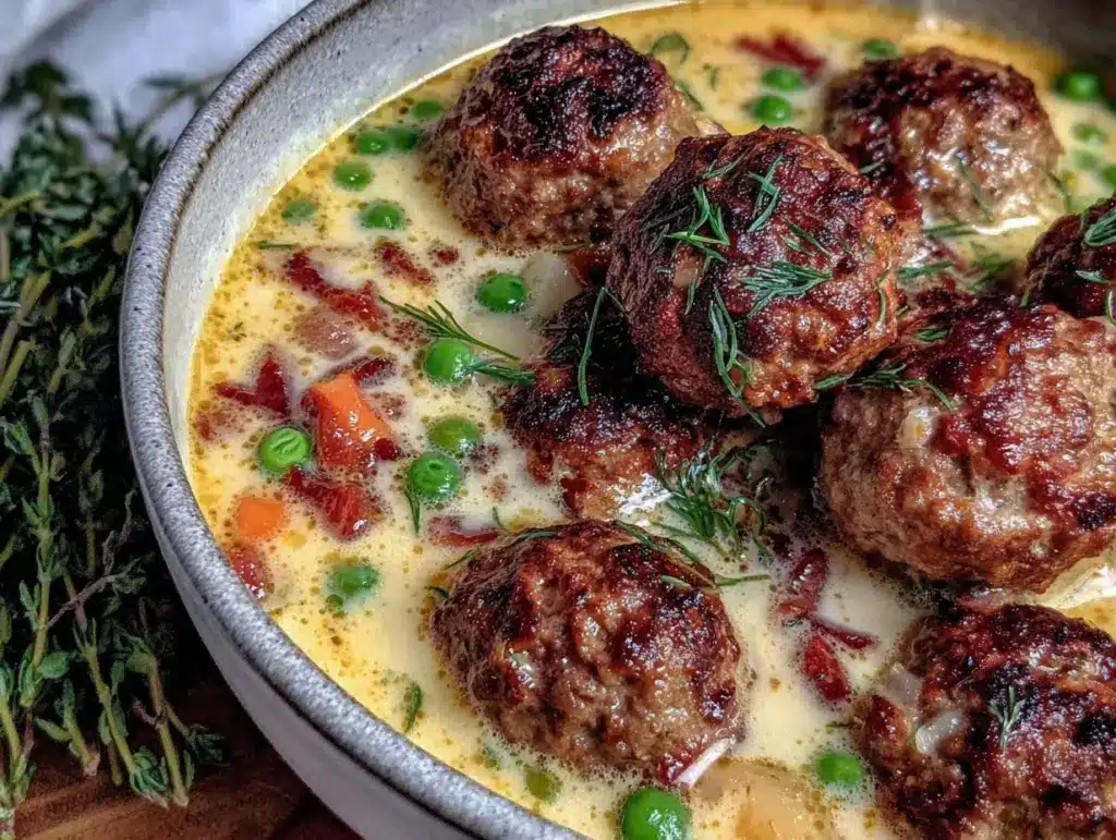 Swedish meatball soup - featured image