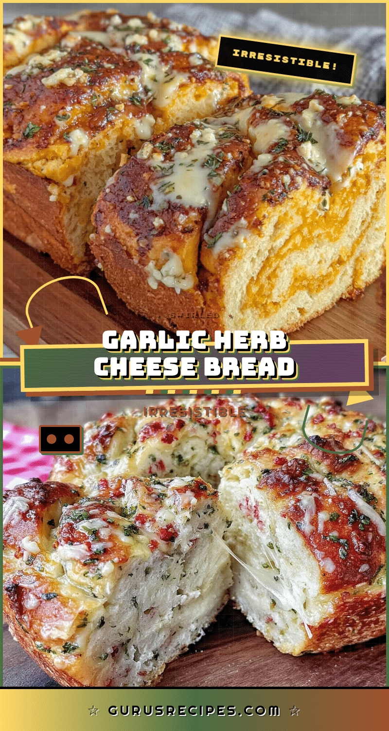 swirled garlic herb and cheese bread recipe
