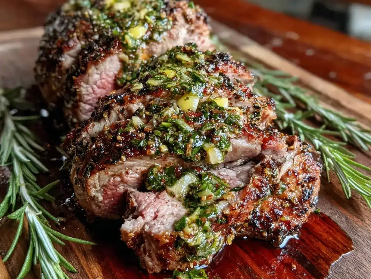 tender spring lamb roast with fresh mint chimichurri preparation steps