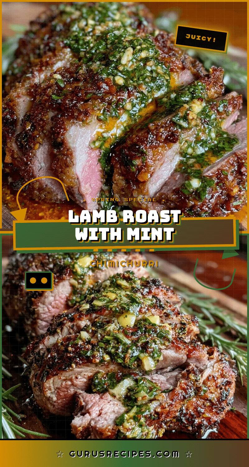 tender spring lamb roast with fresh mint chimichurri recipe