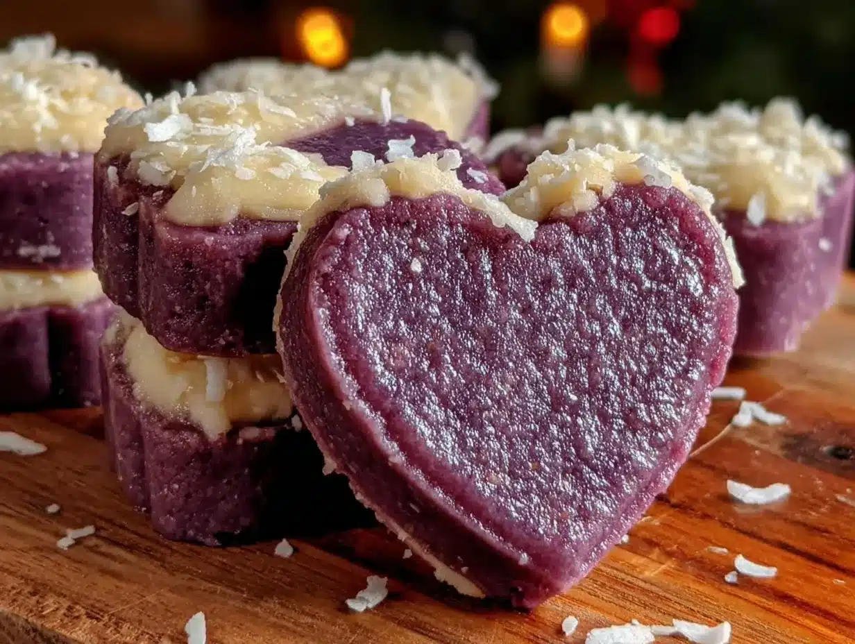 ube coconut mochi cakes preparation steps