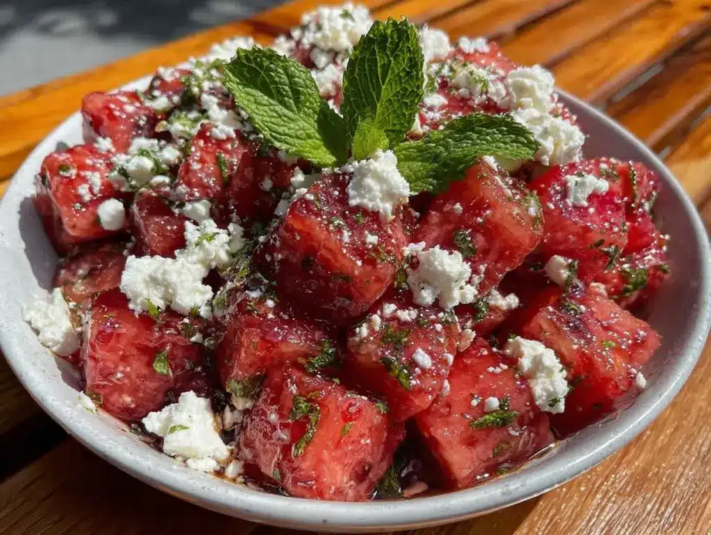 watermelon feta mint salad - featured image