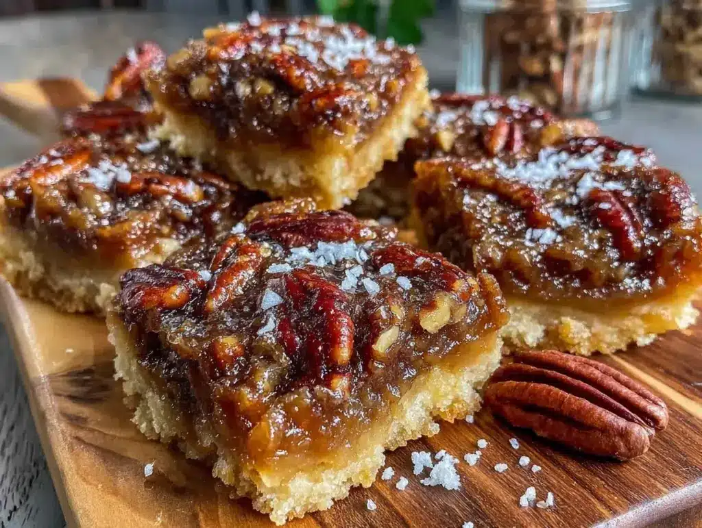 bourbon pecan pie bars - featured image