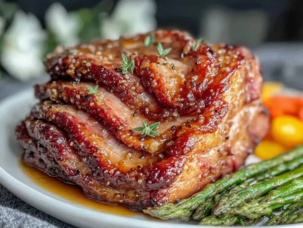 brown sugar Dijon glazed Easter ham - featured image