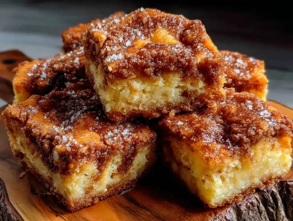 browned butter snickerdoodle blondies - featured image