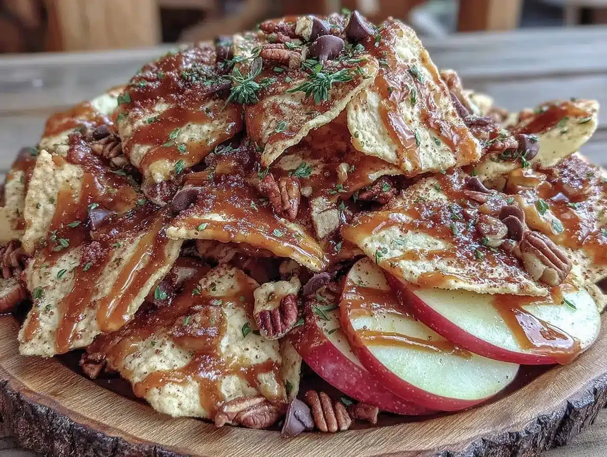 caramel apple nachos preparation steps