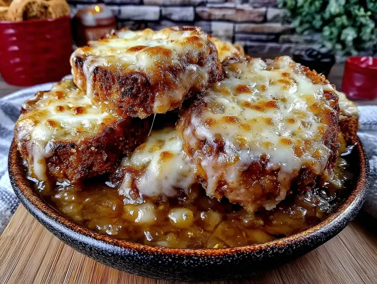 cheesy French onion soup preparation steps