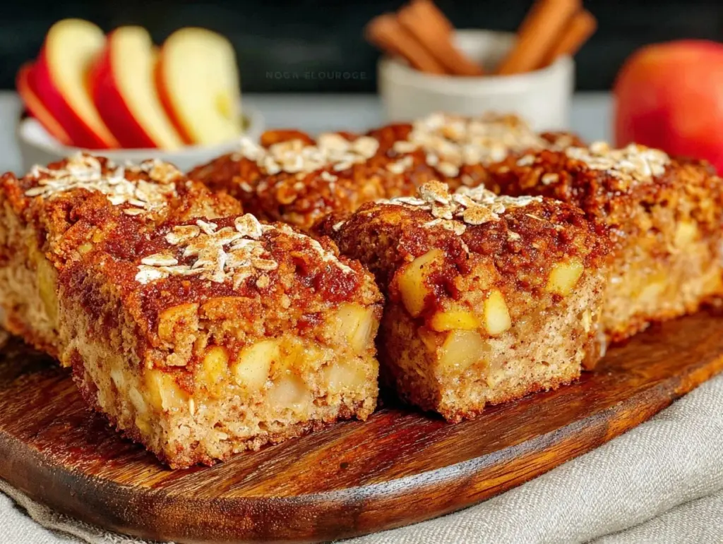 cinnamon apple baked oatmeal squares - featured image