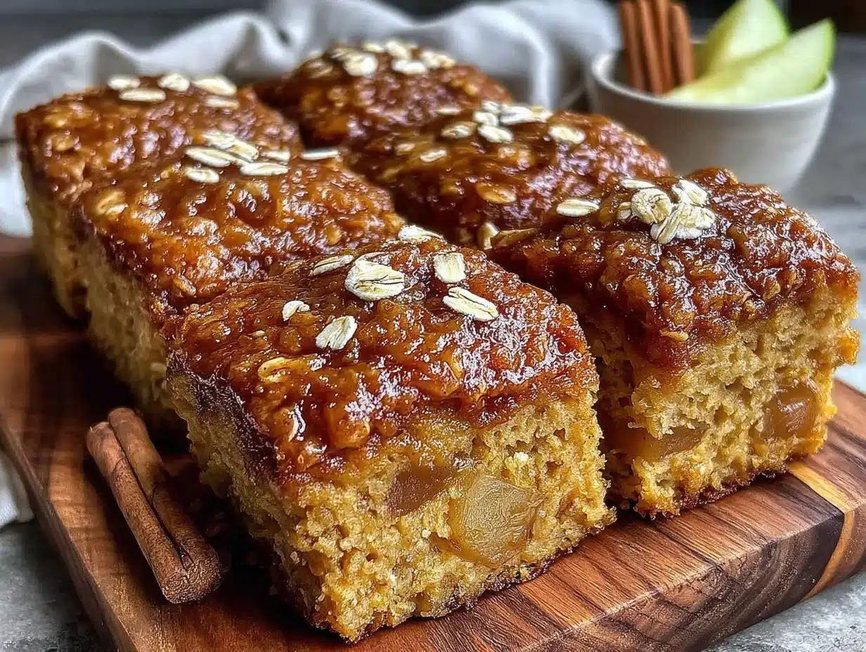 cinnamon apple baked oatmeal squares preparation steps