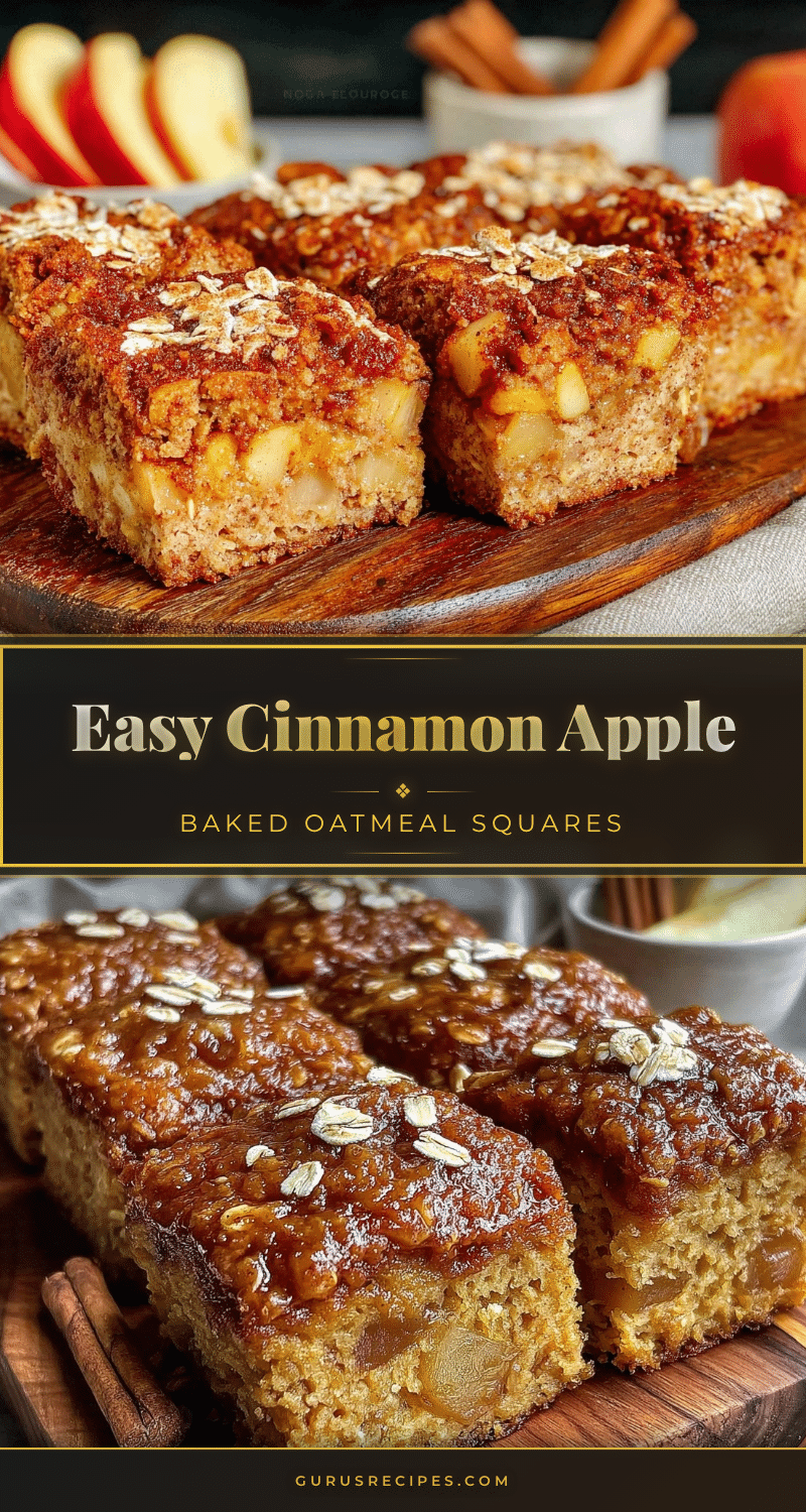cinnamon apple baked oatmeal squares recipe