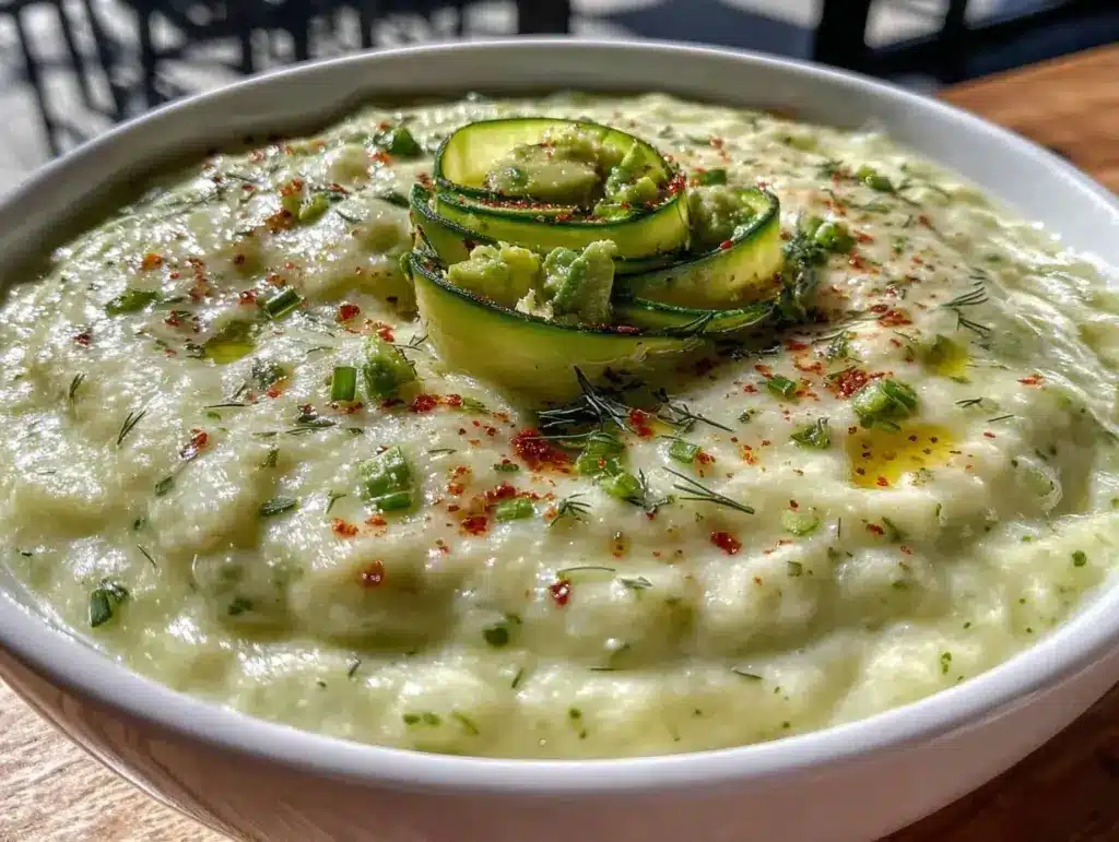 cold cucumber avocado soup - featured image