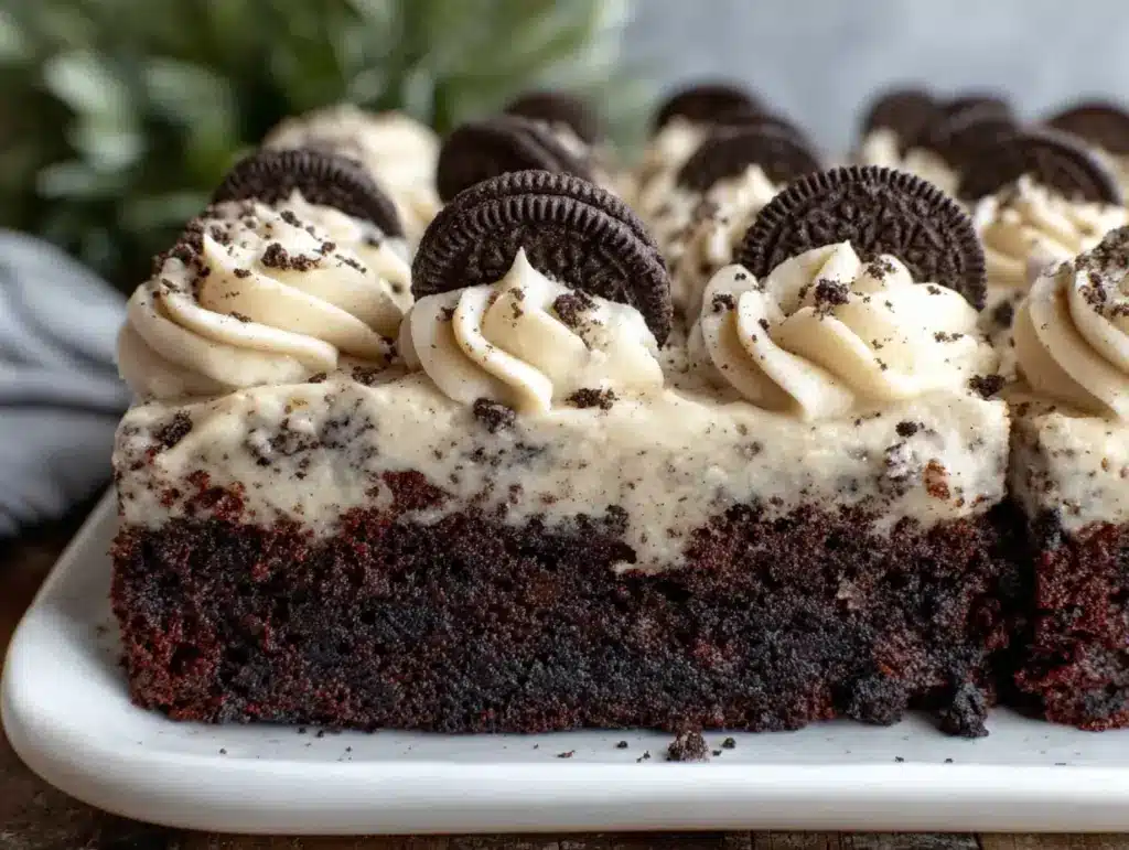 cookies and cream sheet cake - featured image