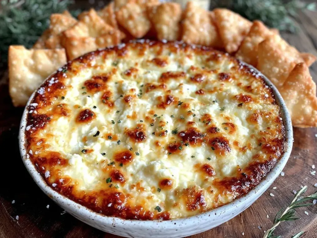 creamy baked cream cheese rangoon dip - featured image