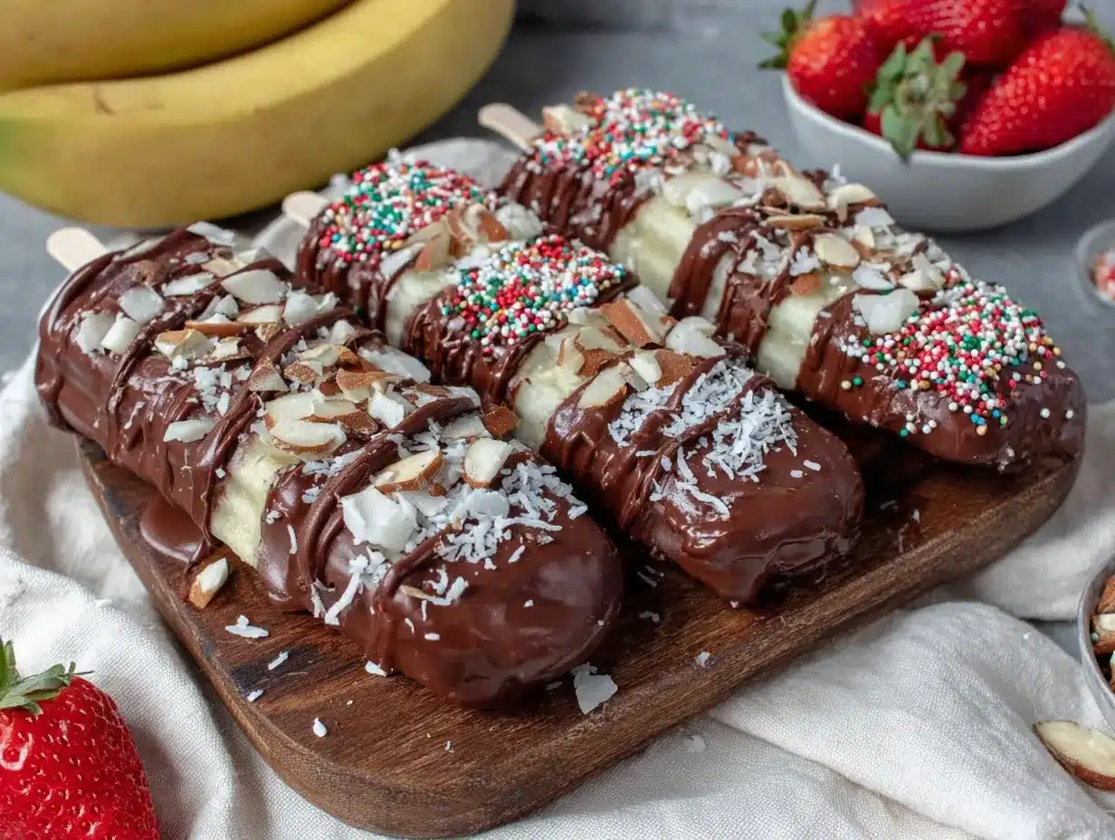 creamy chocolate dipped frozen banana pops preparation steps