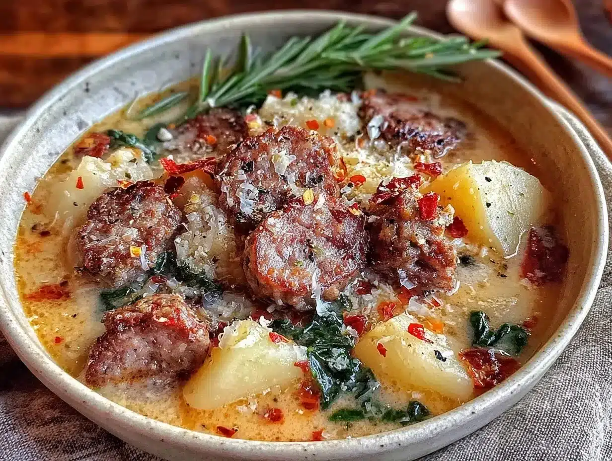 creamy crockpot tuscan sausage and potato soup preparation steps