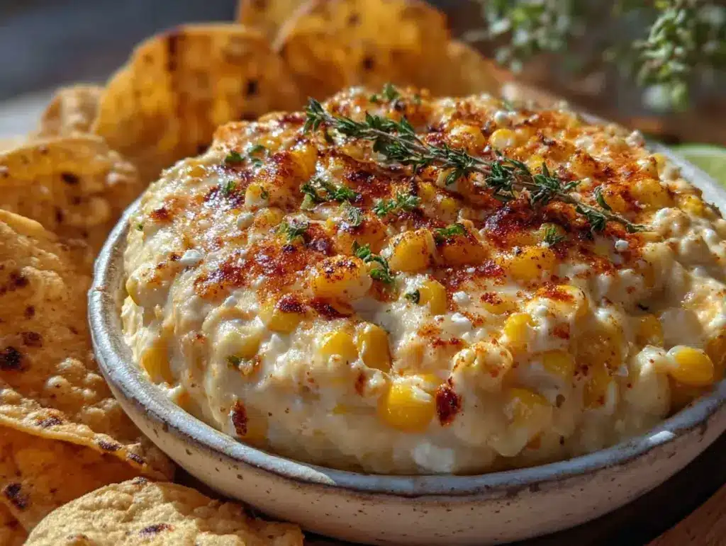 creamy elote dip - featured image