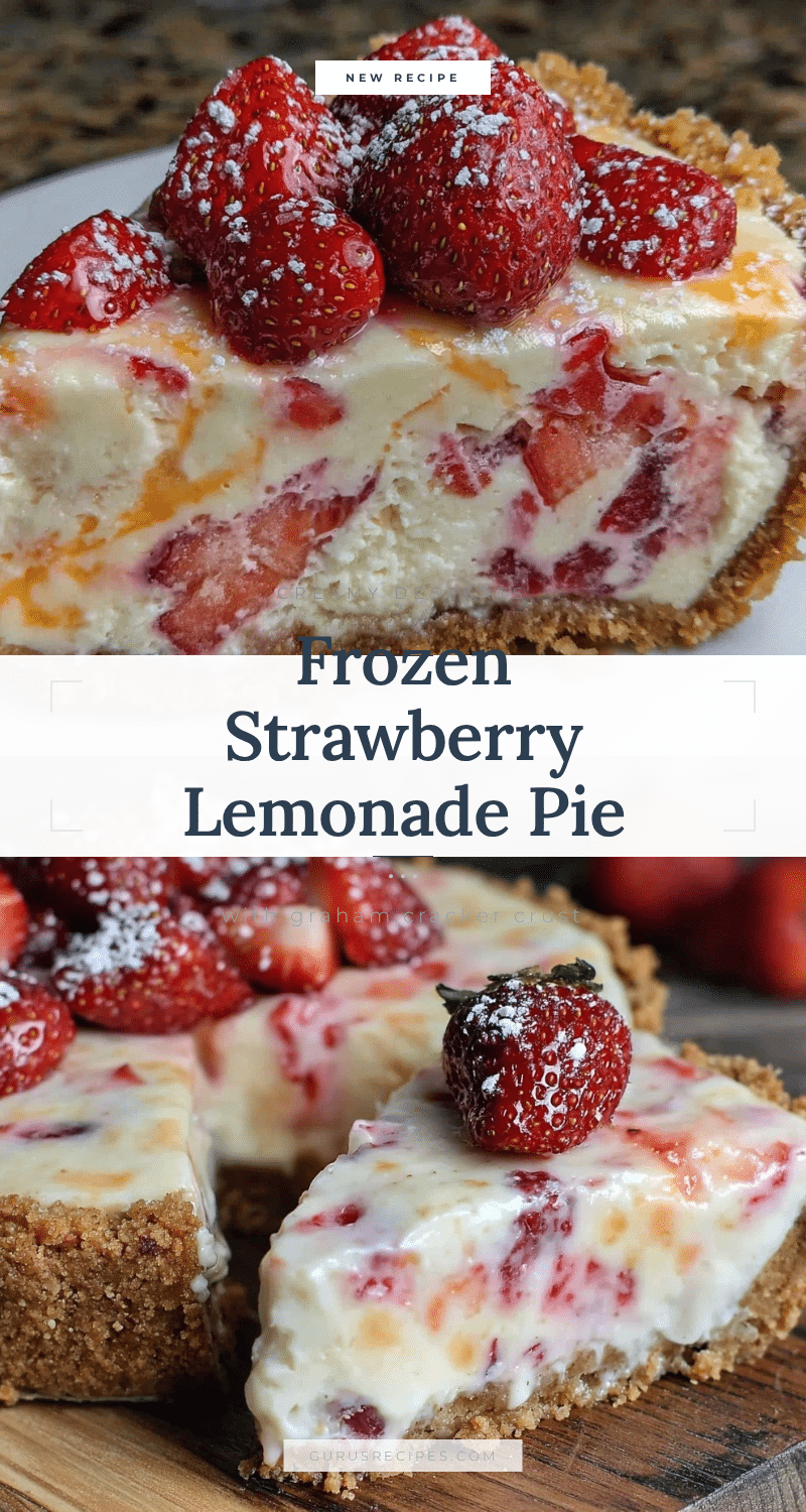 creamy frozen strawberry lemonade pie recipe