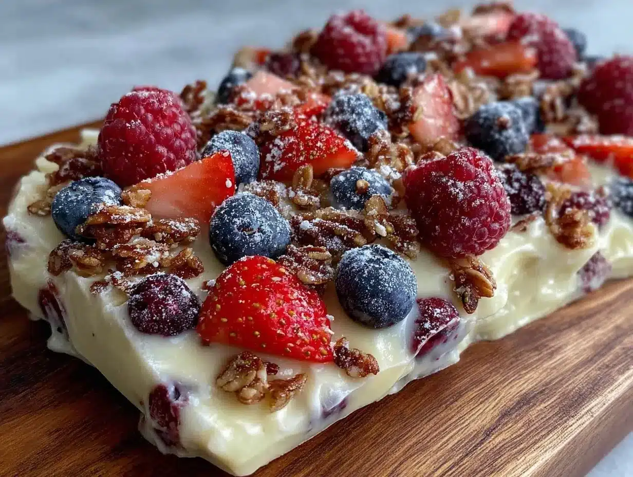 creamy frozen yogurt bark preparation steps