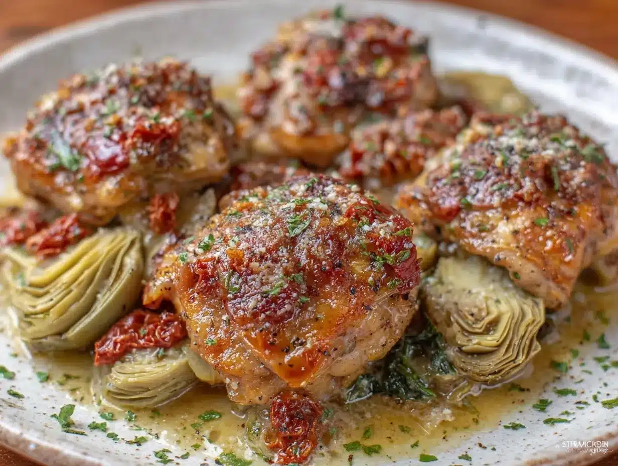 creamy garlic butter tuscan chicken thighs preparation steps