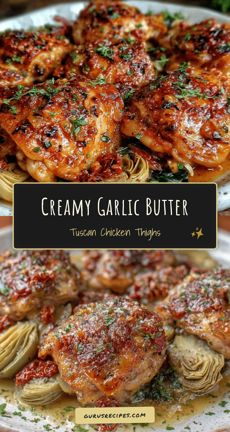 creamy garlic butter tuscan chicken thighs recipe