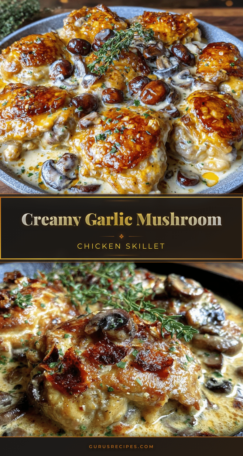 creamy garlic mushroom chicken skillet recipe