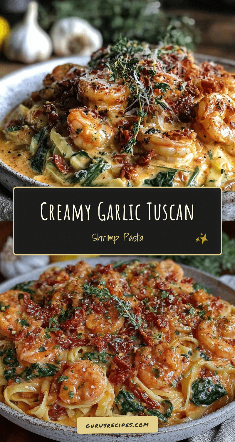 creamy garlic tuscan shrimp pasta recipe