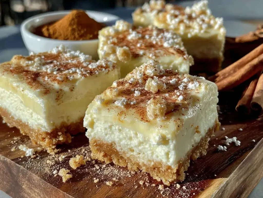 creamy horchata cheesecake bars - featured image