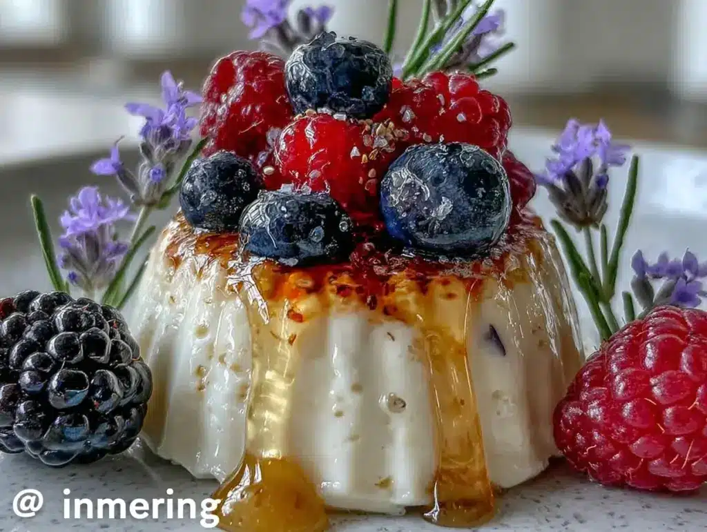 creamy lavender honey panna cotta - featured image
