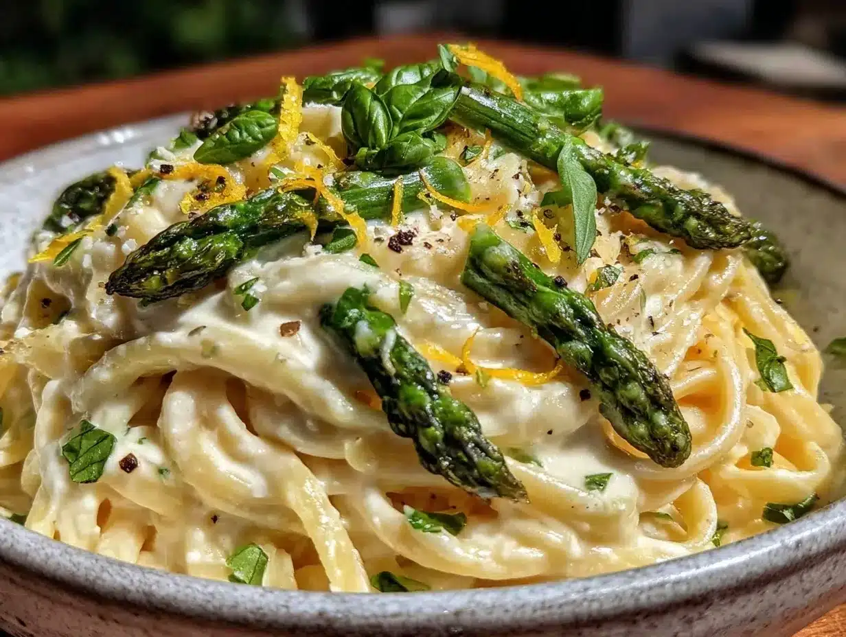 creamy lemon asparagus pasta preparation steps