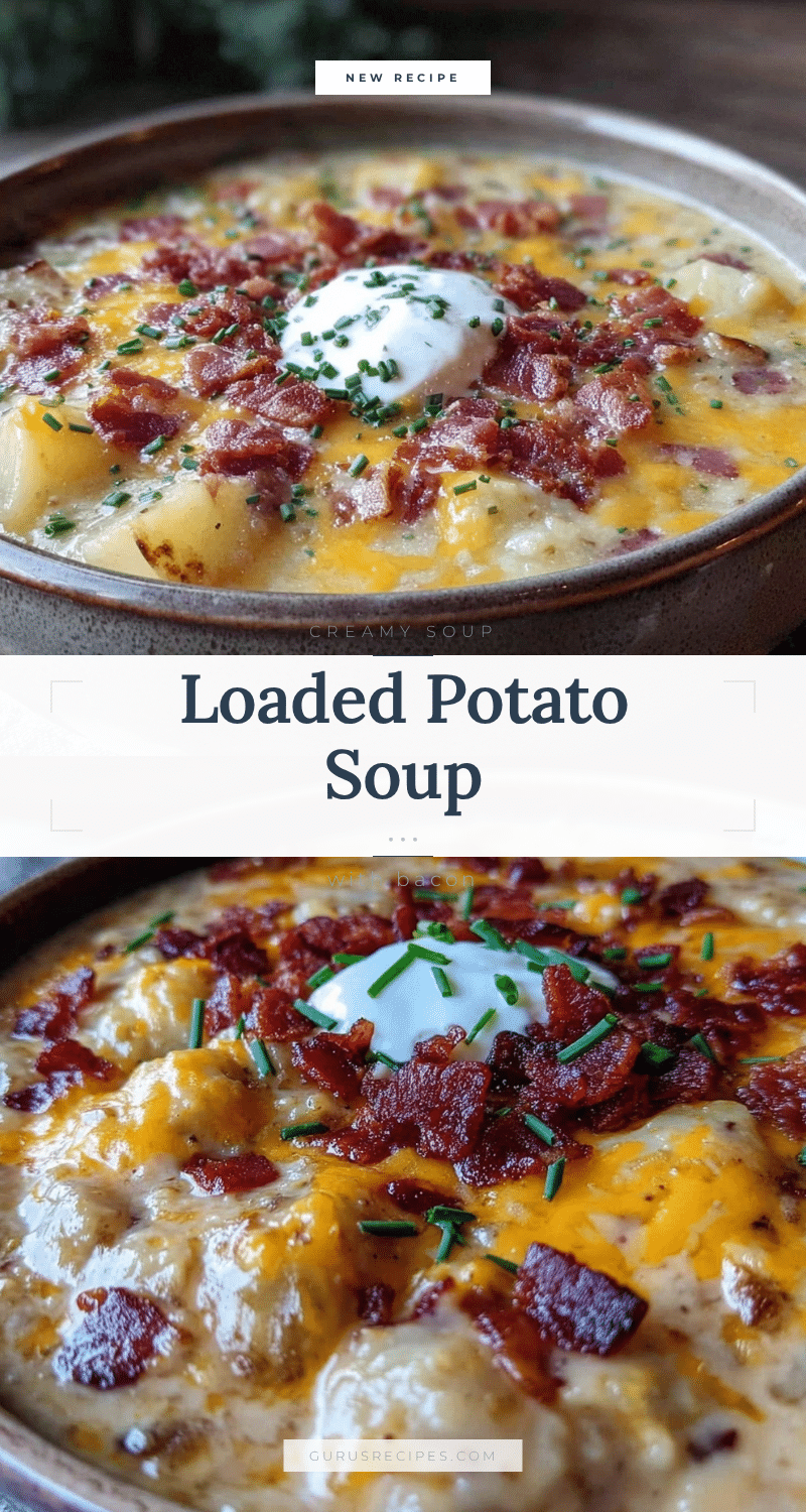 creamy loaded potato soup with bacon and cheese recipe