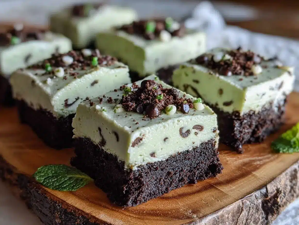 creamy mint chocolate chip cheesecake bars preparation steps
