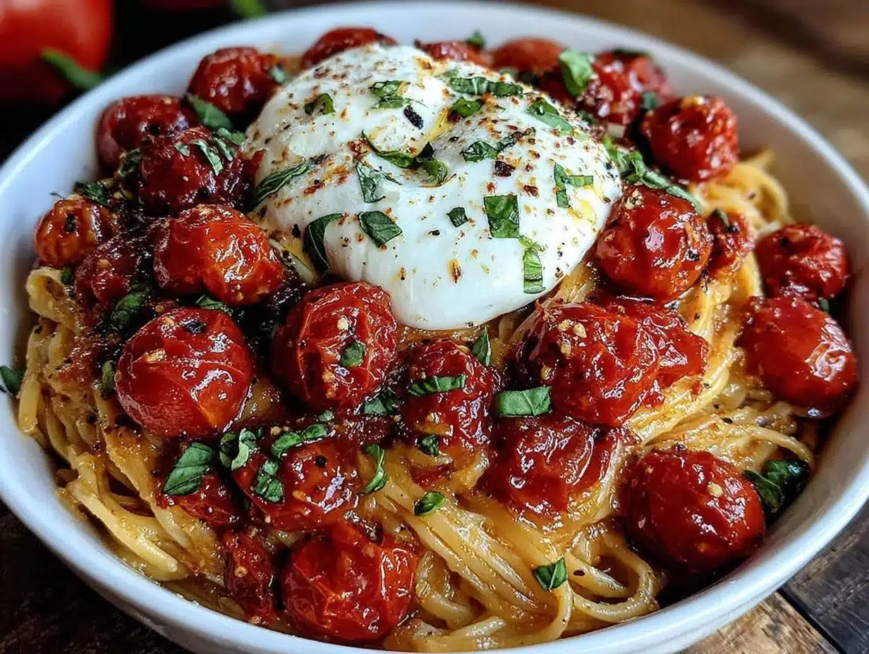 creamy roasted cherry tomato and burrata pasta preparation steps