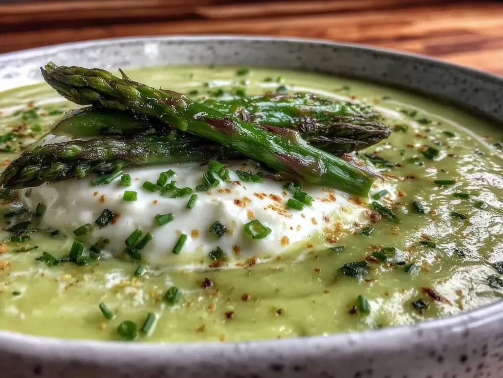 creamy spring asparagus soup - featured image