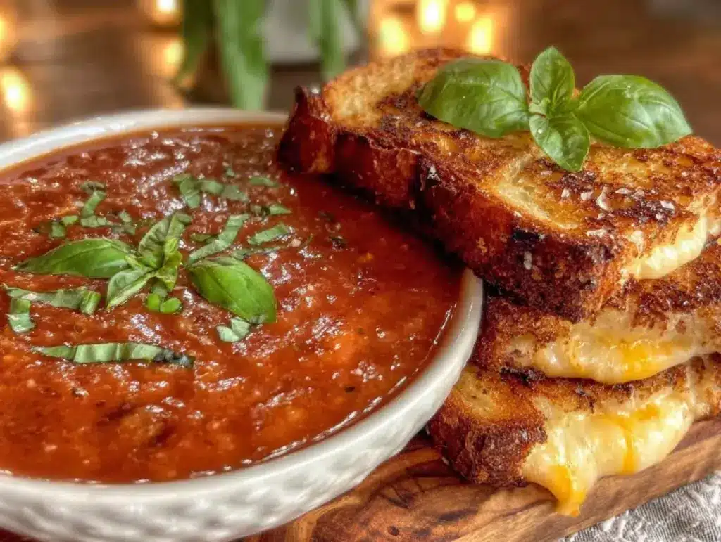 creamy tomato basil soup - featured image