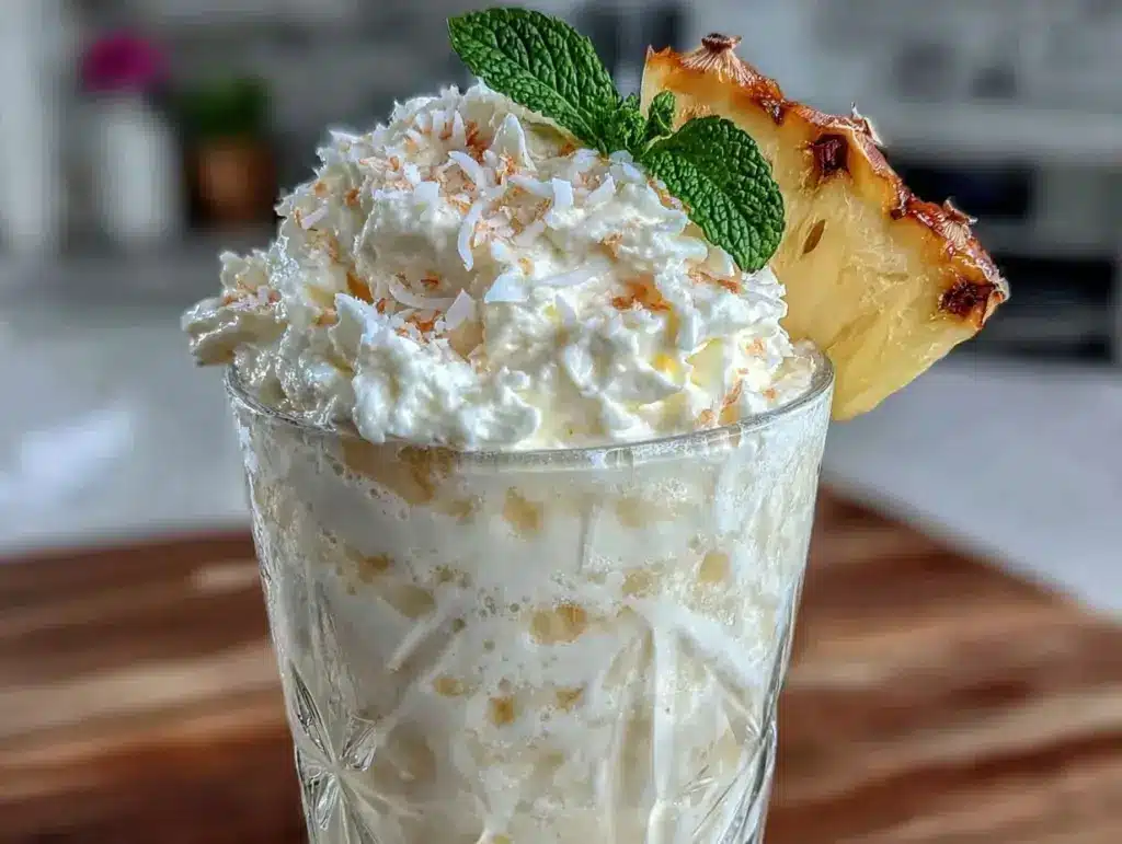 creamy virgin piña colada smoothie - featured image