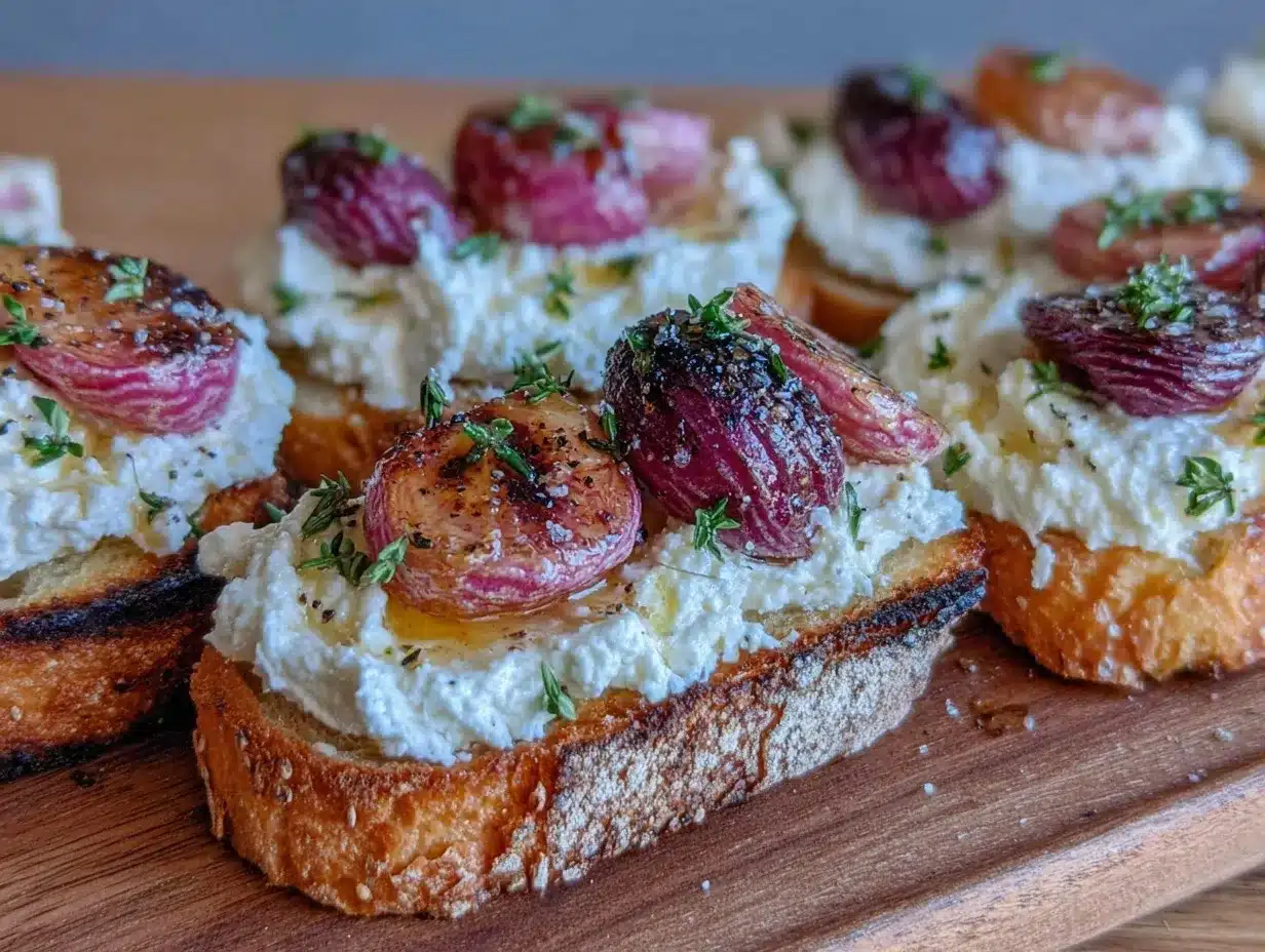 creamy whipped ricotta crostini preparation steps