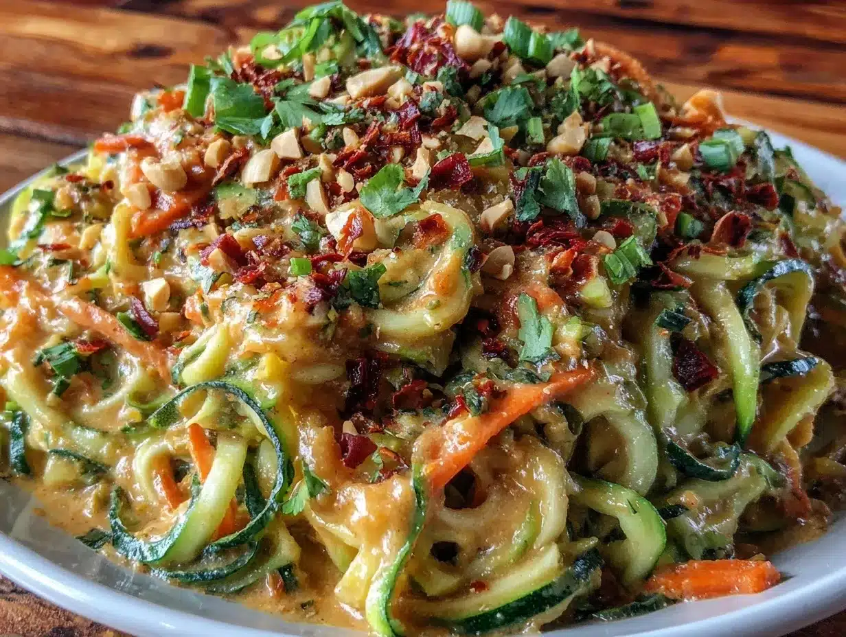 creamy zucchini noodle pad thai preparation steps