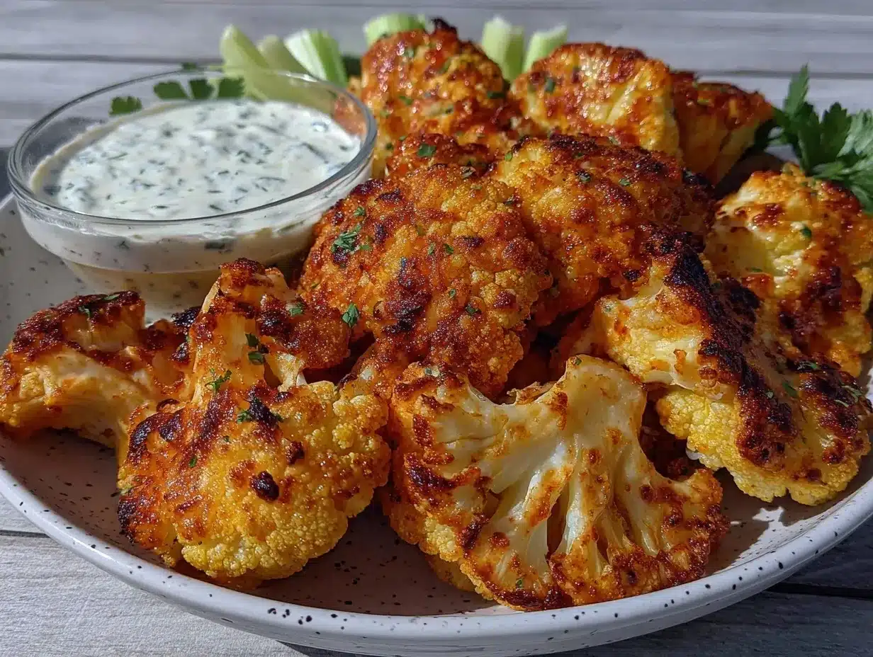 crispy air fryer buffalo cauliflower bites preparation steps