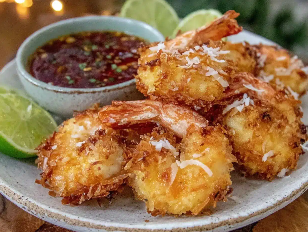 crispy air fryer coconut shrimp preparation steps