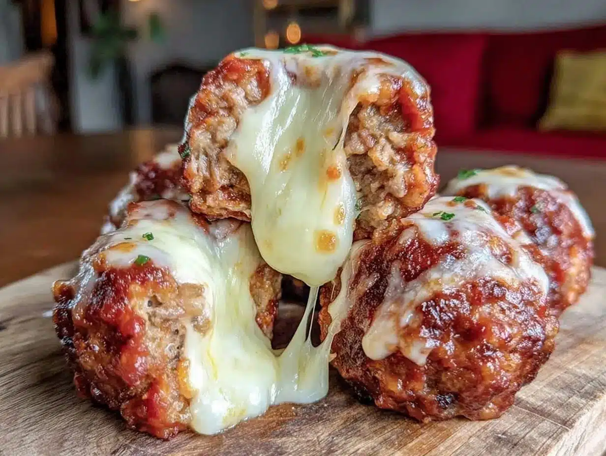 crispy air fryer mozzarella-stuffed meatballs preparation steps