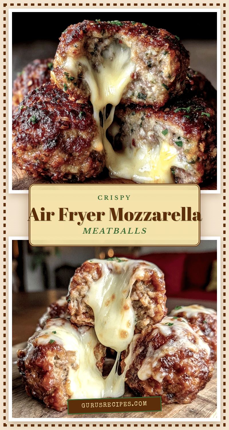 crispy air fryer mozzarella-stuffed meatballs recipe