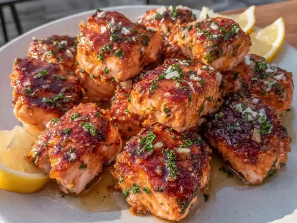 crispy air fryer salmon bites - featured image