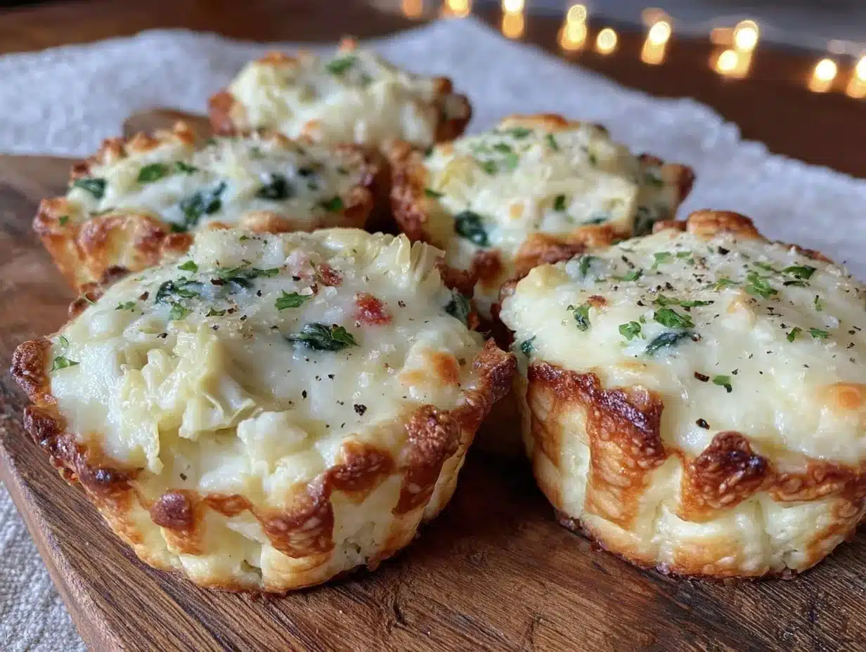 crispy baked spinach and artichoke dip cups preparation steps