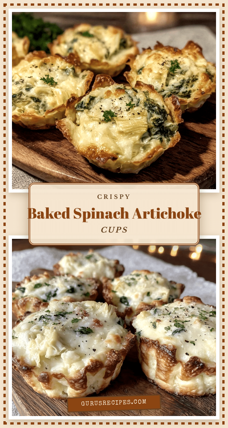 crispy baked spinach and artichoke dip cups recipe