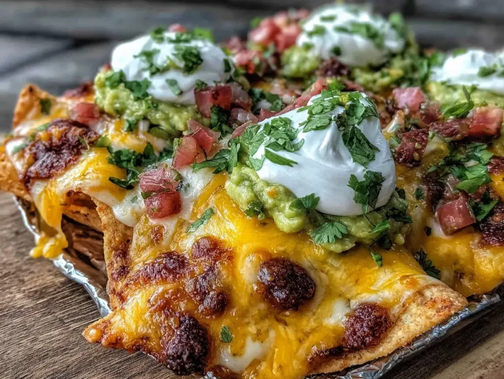 crispy campfire foil packet nachos - featured image