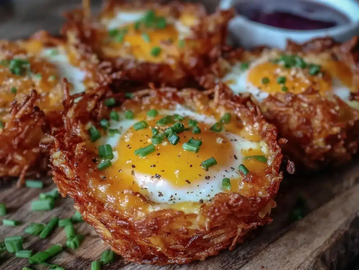 crispy cheddar hash brown egg nests preparation steps