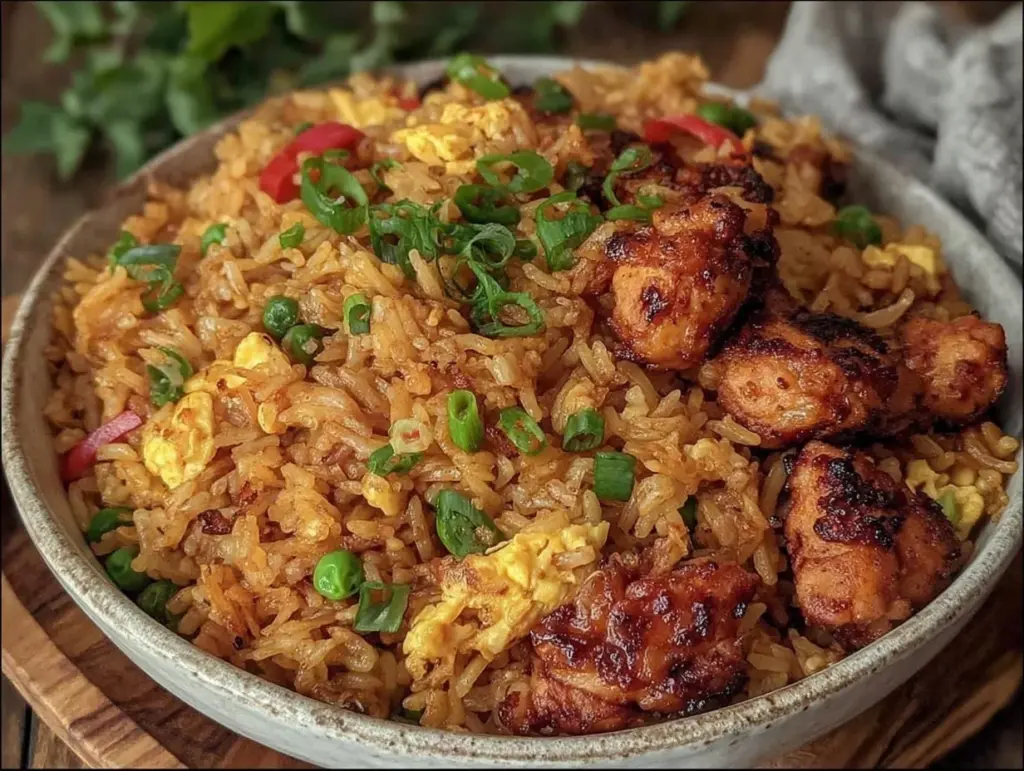 crispy chicken fried rice - featured image