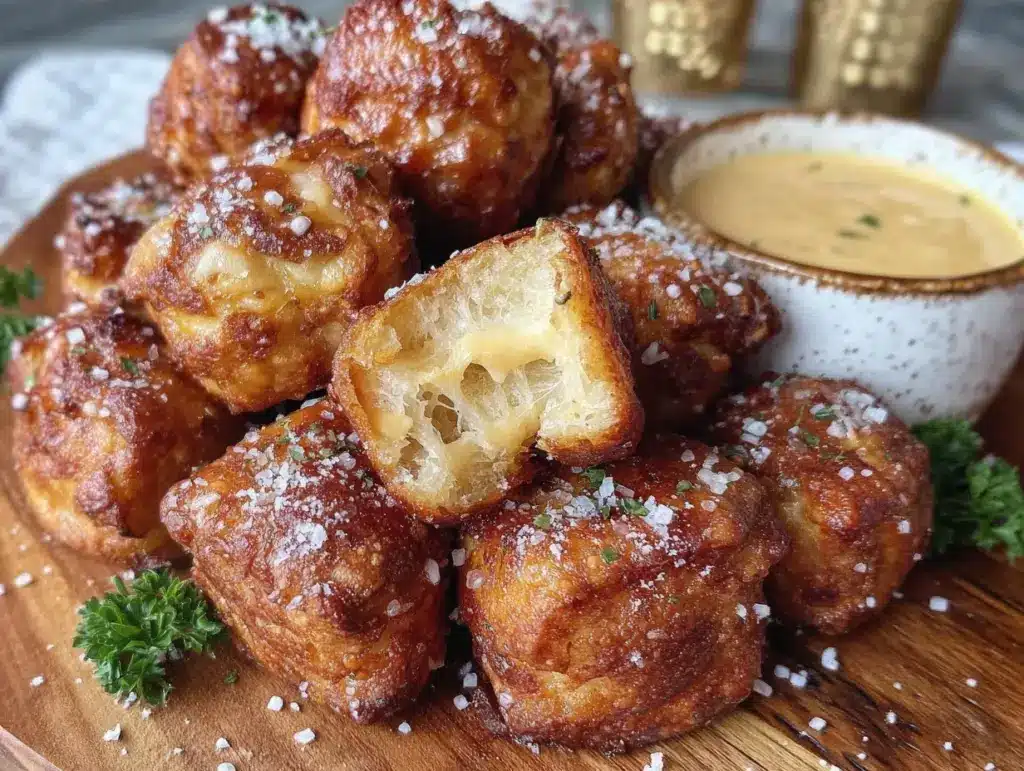 crispy garlic parmesan pretzel bites - featured image